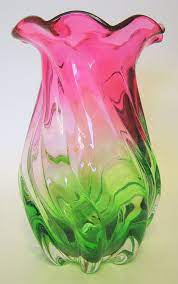 Sold Teleflora Swirled Art Glass Vase Hand Blown 7 3 8 Two Tone Telefloragifts Feminine Art Glass Vase Handcrafted Glass Blown Glass Art