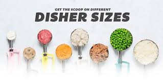 ice cream scoop and food disher guide sizing chart