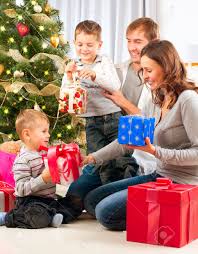 The latest gaming consoles, great outdoor. Christmas Family Children Opening Gifts Christmas Tree Stock Photo Picture And Royalty Free Image Image 23425291
