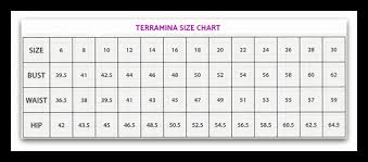 Terramina Size Chart