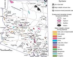 A Fascinating Mineral Map Of Arizona Arizona Map Arizona Rocks Arizona Gems