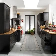 Cuisine Bistro Noir En Bouleau Massif Lapeyre Interior Design Kitchen Small Home Kitchens Kitchen Remodel