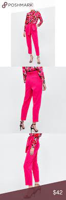 Nwt Zara Size Xs Fuchsia Paperbag Pants Paperbag Pants Zara Pants