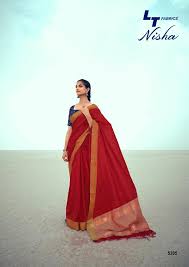 Lt Nisha Fancy Wear Handloom Silk Fancy Party Wear Latest Saree Collection  - The Ethnic World