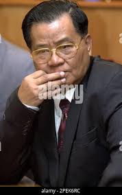 Senior Gen. Than Shwe, leader of Myanmar's military government, listens to  a presentation at the campus of the Infosys Technologies Ltd., India's  second-largest software exporter, in Bangalore, India, Tuesday, Oct. 26,  2004.