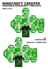 Minecraft Creeper Leg Template 4 Of 4 Minecraft Printables Paper Crafts Creepers