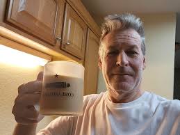 Ben's local coffee shop experience after visiting his mother in Arkansas