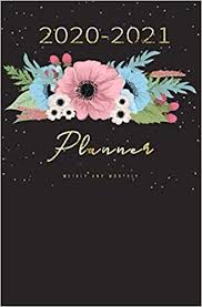 2020 2021 Weekly And Monthly Planner 5 25 X 8 Planner Floral Calendar