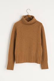 Zara plain high neck sweater. Simple Roll Neck Jumper Camel