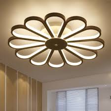 Flower Living Room Semi Flush Metal Contemporary Ceiling Light Fixture In White Takeluckhome Com