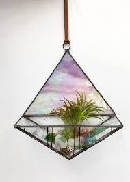 Excited To Share This Item From My Etsy Shop Iridescent Stained Glass Air Plant Terrarium Housewares Stained Glass Projects Air Plant Holder Gorgeous Glass