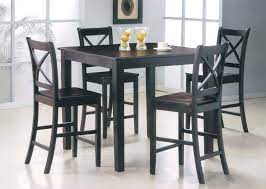 Black bar height table and chairs. Bar Height Kitchen Table Set Ideax