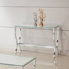 Tina Rectangular Sofa Table With Mirrored Shelf Chrome Walmart Com Glass Console Table Furniture Coaster Furniture