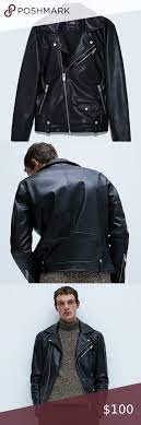 Zara Man Faux Leather Biker Jacket Faux Leather Biker Jacket Zara Designer Zara Bomber Jacket