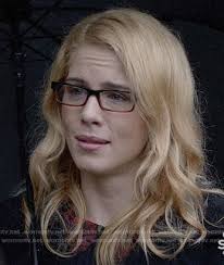 WornOnTV: Felicity's black sweater with floral collar