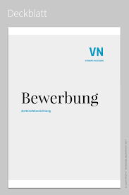 Deckblatt Balera Bewerbung Lebenslauf Bewerbung Muster