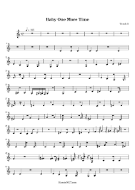 Baby One More Time Sheet Music Baby One More Time Score Hamienet Com