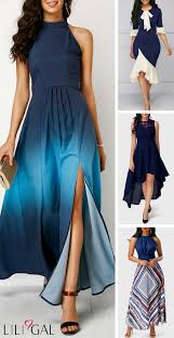 Classy Navy Dresses For Women Liligal Dresses Womenswear Womensfashion Party Dress Classy Navy Dress Accessories Shop Casual Dresses