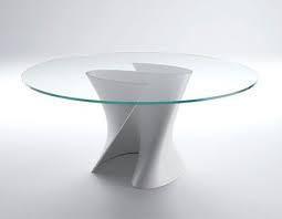 55 Glass Top Dining Tables With Original Bases Digsdigs Dining Table Round Glass Table Glass Top Dining Table