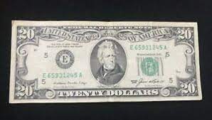 On $5, $10, and $50 bills, the thread is located to the right of the portrait; Series 1985 20 Twenty Dollar Bill Vgc E65931245a Ebay