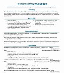 burger king crew member resume example