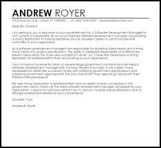 Software Development Manager Cover Letter Sample Cover Letter Templates Examples