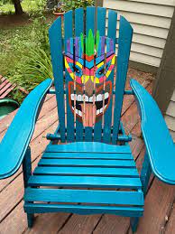 Adirondack Chair Custom Colors Tiki Beach Hand Painted - Etsy