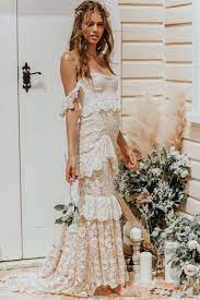 Tulle wedding dress with floral lace decor. The Most Dreamiest Boho Wedding Dresses You Just Have To See