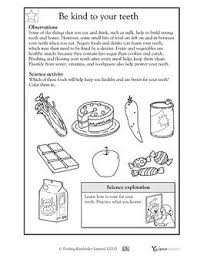 Dental Experiment Science Worksheets Kindergarten Science Worksheets For Grade 3
