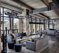Rustic Mountain Retreat Blends In Yet Stays Original Mountain Home Interiors Living Room Design Modern Modern House Design