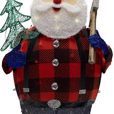 Holiday Time Prelit Lumberjack Santa Outdoor Christmas Decor 48 In Walmart Com Walmart Com