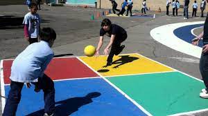 It has also been called box ball and kings corners, and although there is little verified history of the game, it is thought to have been played in some form since the turn of the 20th century when it was mentioned in children's books. Blank Slate Foursquare Playworks