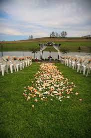Flower Petal Runner Outdoor Wedding Ceremony Outdoor Wedding Pond Wedding Outdoor Wedding Ceremony