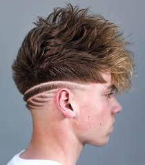 26pompadour fade with back of head line design haircut. 17 Unique Haircut Designs For Men