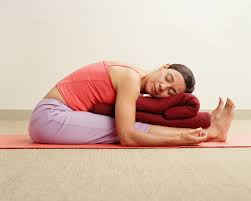 Use bolster and block at head. Classic Restorative Yoga Poses For Home Practice