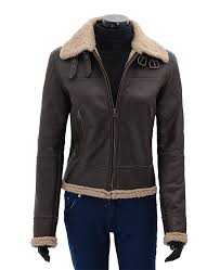 Leather Sherpa Jacket Women Dark Brown In Australia