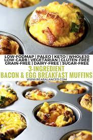3 Ingredient Bacon Egg Breakfast Muffins Low Fodmap Recipes Breakfast Muffin Recipes Fodmap Recipes