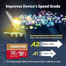 Amazon.com: [5-Yrs Free Data Recovery] GIGASTONE 512GB Micro SD Card, 4K  Camera Pro, A2 V30 for Smartphone, Gopro, Action Cams, 4K UHD Video  Recording , Up to 100MB/s, UHS-I U3 C10 Class