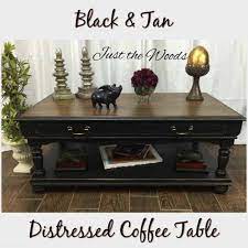 I'm a sucker for a fun diy project. Distressed Coffee Table In Black And Tan By Just The Woods
