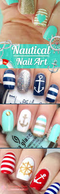 Pintañas azul, blanco y rosa y pinceles finos. Https Xn Decorandouas Jhb Net Unas Nauticas