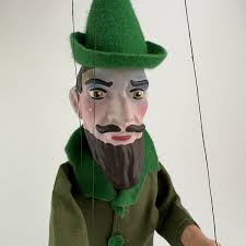 Vintage Czech Marionette Puppet Hand made by Artisan Ceramic Head Boots  Hands