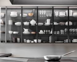 Elegant Containment Solutions With The Possibility Of Insertion Of Led Light Glass Shelves Kitchen Glass Kitchen Cabinets Crockery Unit