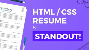 Use our sample and a template. Html Css Resume To Help You Stand Out Youtube