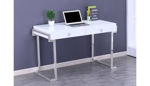 Black and white gloss desk: Julia Glossy White Home Office Desk