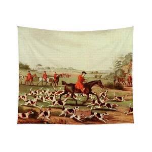 English Hunting Scene Tapestry Fox Hunt Tapestry