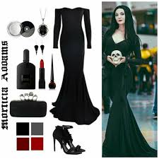 Just add a long black wig to finish it off. Morticia Addams Dress Off 66 Medpharmres Com