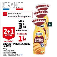 Offre Brioche Tranchee Nature Harrys Chez Auchan Direct