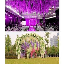 Soie Glycine Blanc Fleurs Artificielles Vigne Lierre Plante Faux Arbre Guirlande Suspendus Fleur Mariage Decor Pour Hotel Decoration De La Maison De La Boutique In 2020