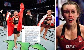 Born august 13, 1989) is a chinese mixed martial artist. Disfigured Joanna Jedrzejczyk Sent Message By Zhang Weili After Suffering Nasty Haematoma Ufc Sport Express Co Uk