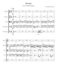 Hollow Knight Hornet Sheet Music For Violin Cello Viola Contrabass String Quintet Musescore Com